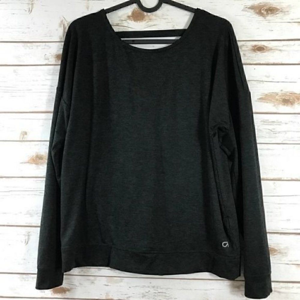 GapFit Brushed Tech Jersey Size XS Gray